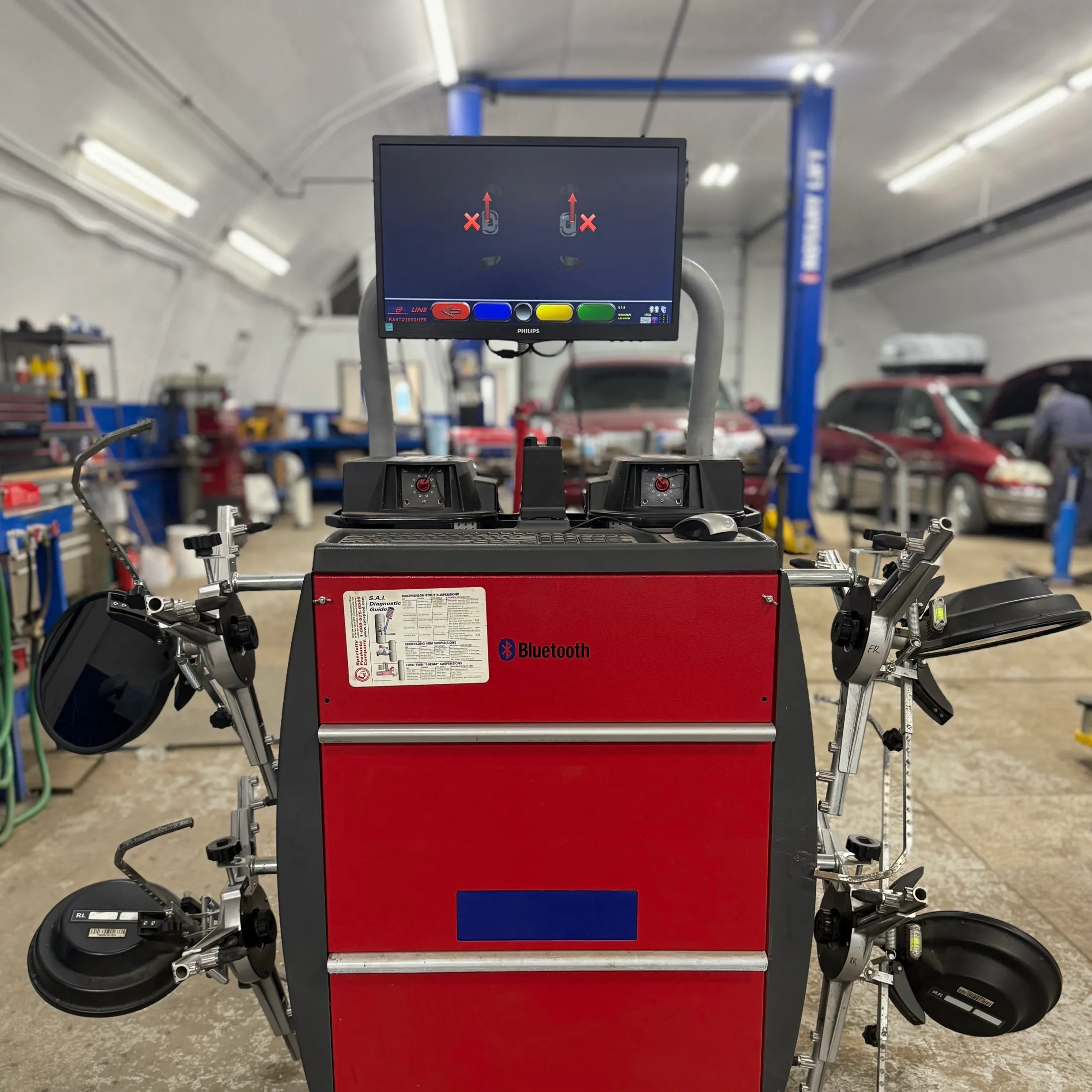 Laser alignment rig in the bay