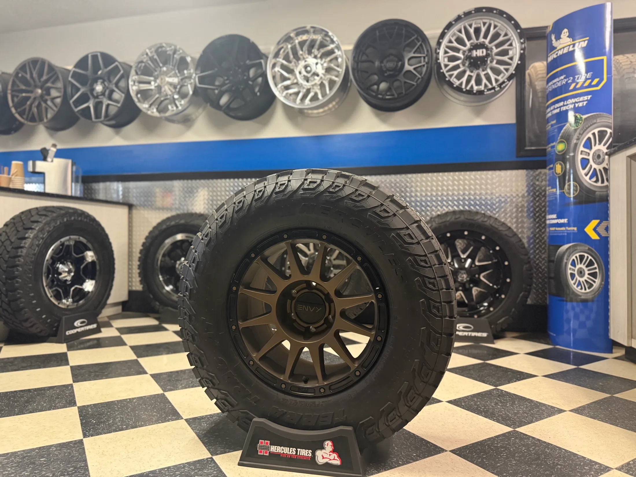 All-terrain tire in the Rim2Rim showroom