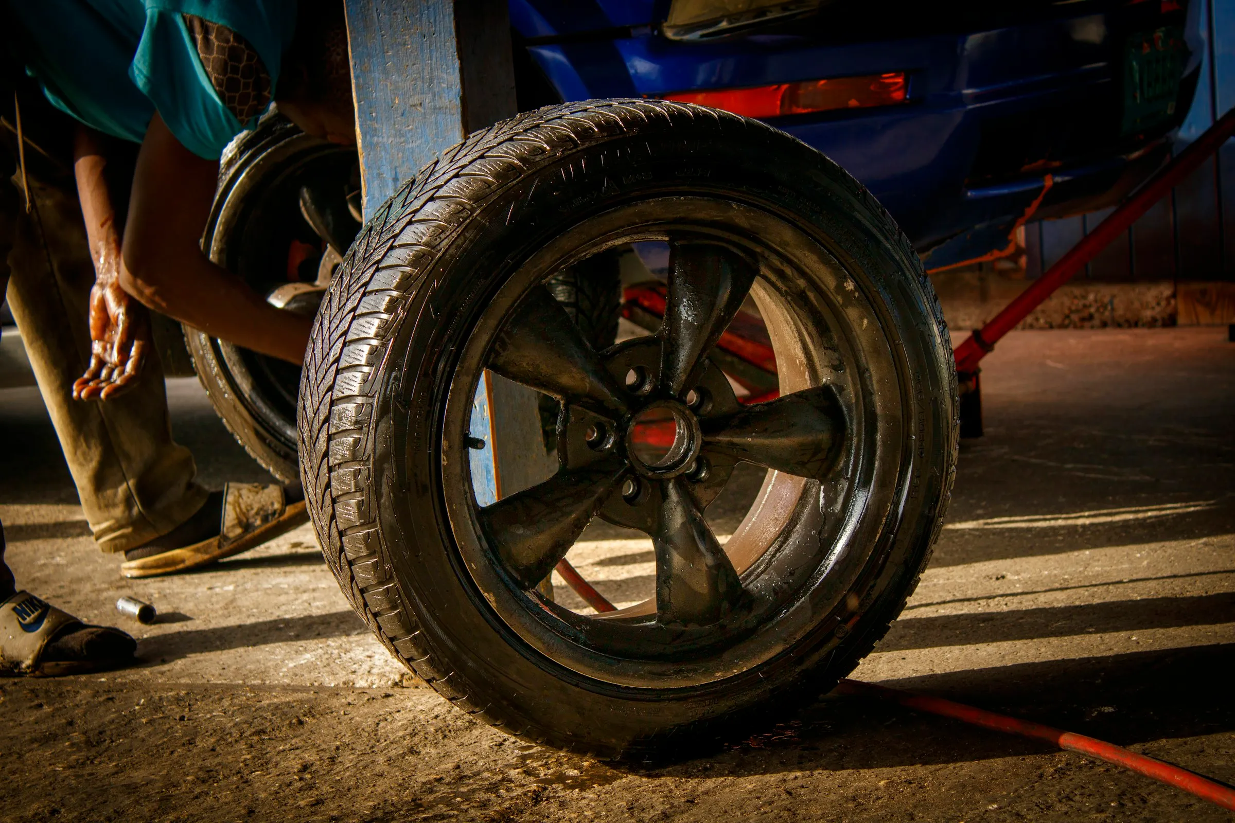 Tires on display in the Rim2Rim showroom